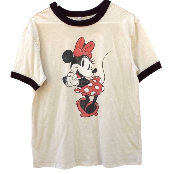 Tops - Unbranded Womens medium short sleeve Minnie Mouse graphic cream & brown tee👇🏼